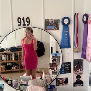 SKIMS HOT PINK TIGHT DRESS